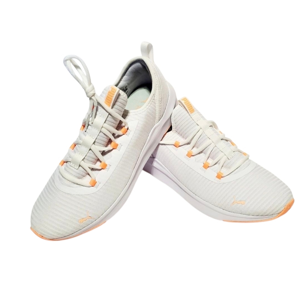 PUMA Softride Finesse Sport Sneakers White Fizzy Melon Size 10